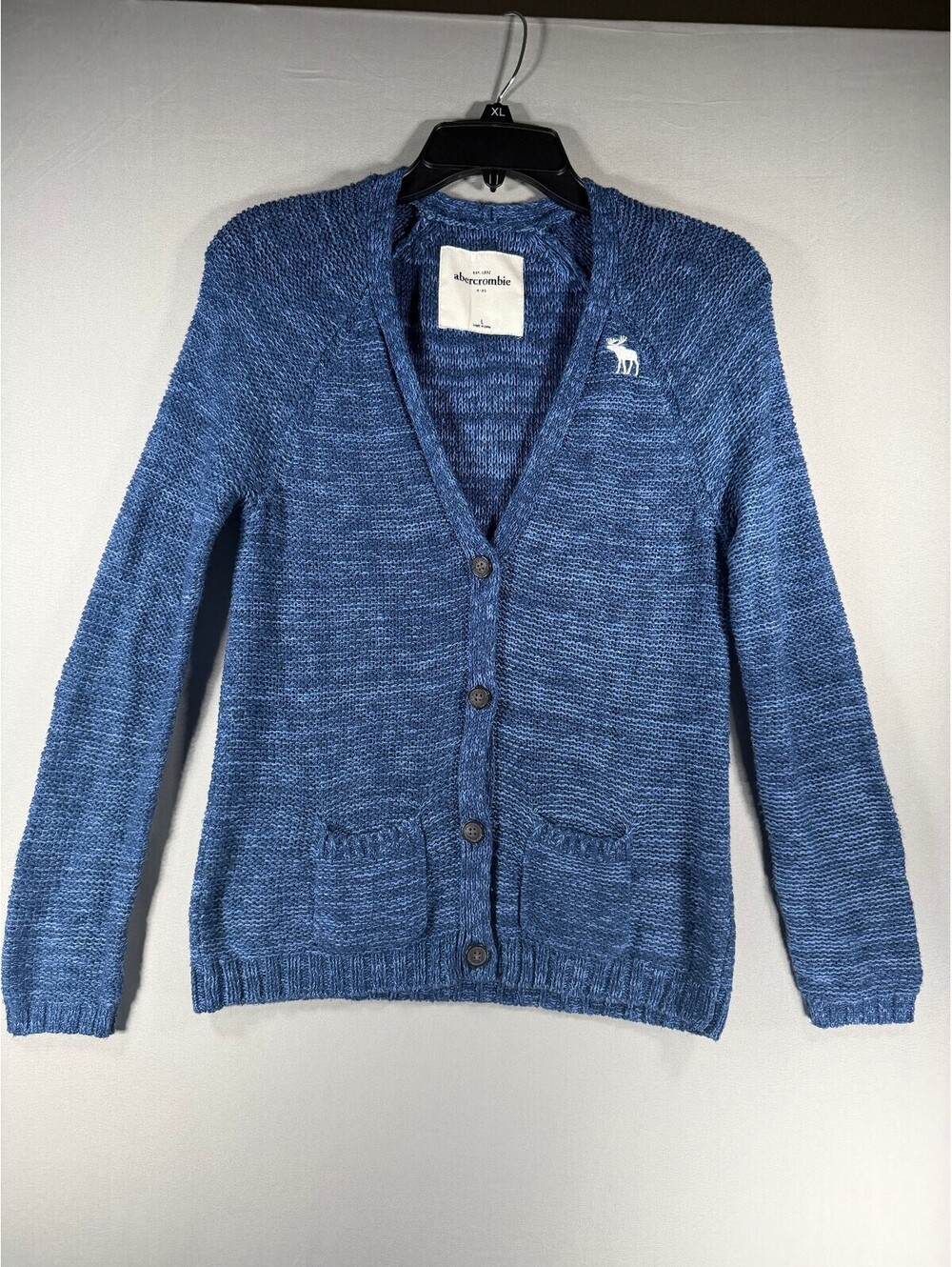 Abercrombie Kids Girls Blue Knit Classic Cardigan Sweater Size Large